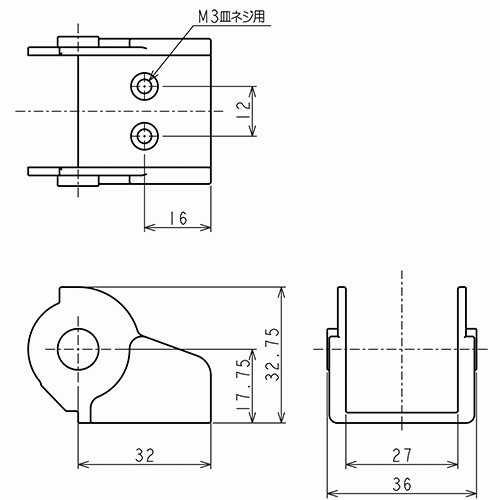 サイルベアライト 取付けブラケット 移動端内周 Kse2727mbl 1